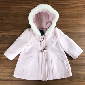 BABY GAP Hooded DUFFLE / PEA COAT In Light Pink